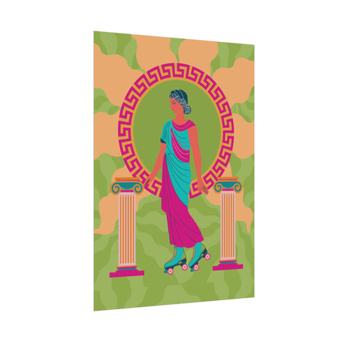 Roller Skating Grecian Goddess Art Print